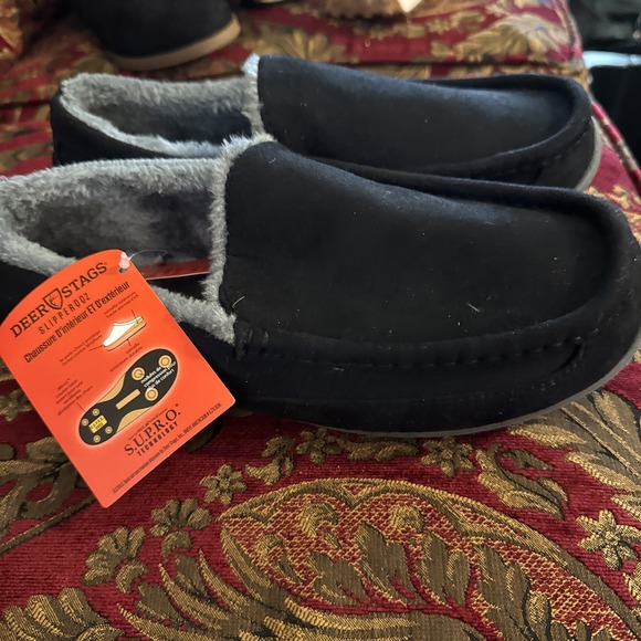 Deer‎ Stags Men's Slipperooz Nordic Slippers Color Black Size 10 Style NORDICTW - Picture 5 of 6
